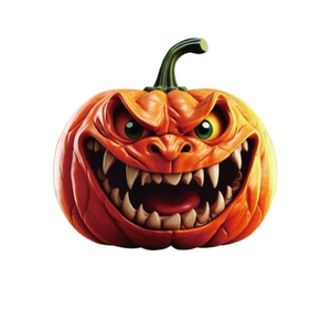 Creepy Halloween monster pumpkin head wall sticker with sharp teeth for home wall decor