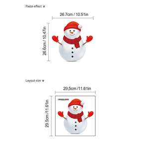 Adesivo per WC pupazzo di neve di Natale in PVC con dimensioni e vista effetto
