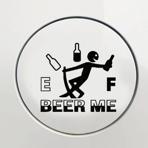 Creative Beer Me cartoon car sticker on gas tank cover made of waterproof PVC material