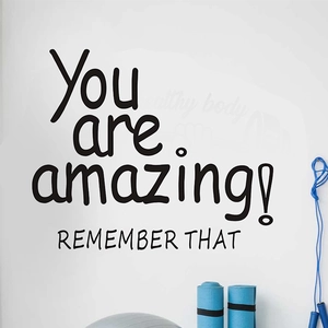 Sticker mural motivant You Are Amazing en vinyle pour décoration de salon et chambre