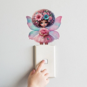 Cartoon Butterfly Fairy Switch Sticker Waterproof PVC Removable Wall Decal For Living Room Bedroom Kids Room Home Decor Aesthetic Art Mural