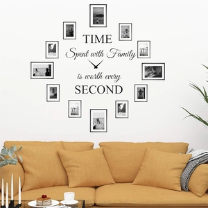 Removable PVC Wall Sticker Family Quote DIY Art Decal Modern Casual Black Clock Layout Home Decor For Living Room Bedroom