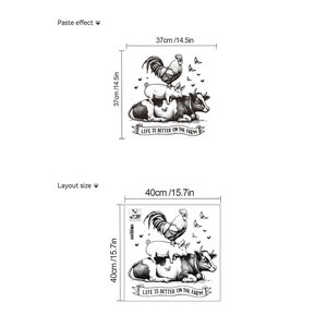 Wandsticker-Layout mit Bauernhoftieren, Schwein, Kuh und Life is Better on the Farm Spruch