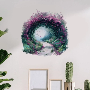 PVC Natural Landscape Waterfall Forest Path Wall Sticker Removable DIY Home Decor For Living Room Bedroom Art Mural