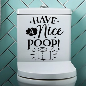 Humorous HAVE A Nice POOP Bathroom Decal Waterproof PVC Vinyl Toilet Tank Decoration Self Adhesive Fun Wall Sticker