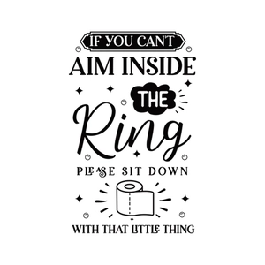 Funny English quote bathroom toilet wall sticker with minimalist black lettering on white