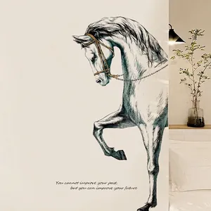 Horse Sketch Wall Sticker Motivational Quote PVC Self Adhesive Artistic Decal For Living Room Bedroom Home Decor
