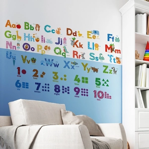 Educational ABC and 1-10 colorful wall decals for nursery decor and learning
