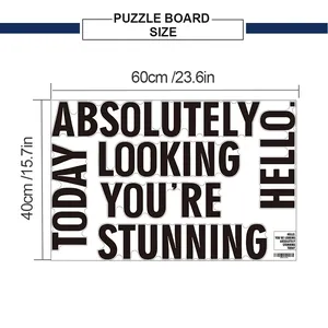 Größentabelle für selbstklebendes Puzzle-Board Wandtattoo, Maße 60 cm x 40 cm