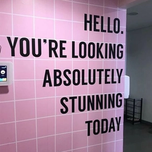 Modern Minimalistisch PVC Inspirierende Englische Zitate Wandtattoo Abnehmbar Hello Stunning Schriftzug Haus Zimmer Deko