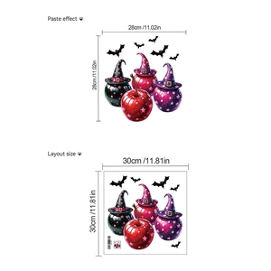 Detail showing Halloween apple decals and layout size for bathroom toilet stickers