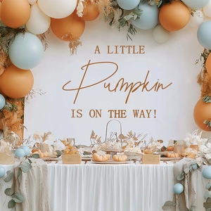 A Little Pumpkin Is On The Way Wandtattoo Halloween Baby Shower Party Deko PVC Schriftzug Zitat Aufkleber Für Kinderzimmer