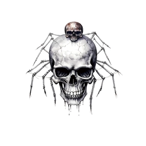 Spooky Halloween skull and spider leg self-adhesive PVC toilet sticker wall decor