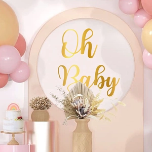 Gold Mirror Oh Baby Letter Wall Sticker Cursive Decal For Baby Shower Gender Reveal Birthday Party Arch Backdrop Home Decor PVC