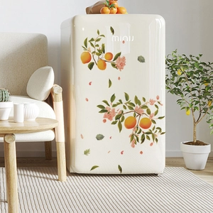 Waterproof PVC Refrigerator Sticker Lemon Fruit Pink Flower Pattern Removable Self Adhesive Wall Decal For Kitchen Home Decor