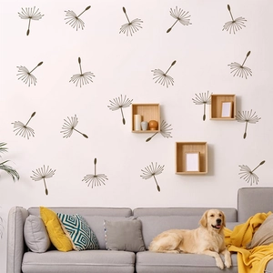 Adesivo da Parete Soffione Moderno Impermeabile PVC Rimovibile Marrone Scuro Floreale Decorazione Casa per Soggiorno Camera da Letto