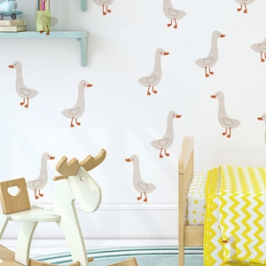 Cartoon goose wall decals in bohemian style for nursery and kids room decor