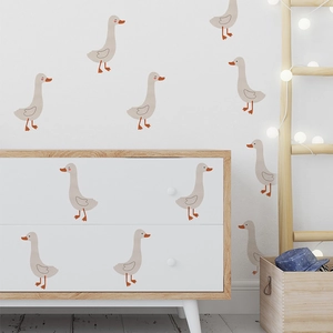 Bohemian style cartoon goose wall stickers for nursery and kids bedroom home decor