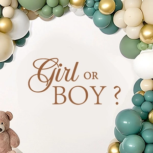 Girl Or Boy Gender Reveal Party Wall Sticker Waterproof PVC Decorative Lettering For Baby Nursery Bedroom Home Decoration