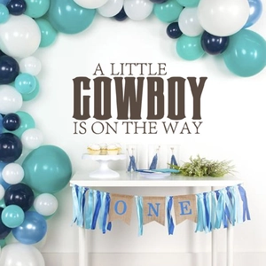 Arche de ballons bleus et bannière One pour décoration de fête Little Cowboy