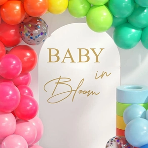 Adesivo Murale Dorato BABY In Bloom Decalcomania in PVC Rimovibile Per Baby Shower Festa Di Compleanno Decorazione Casa Murale