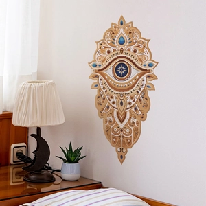 Sticker Mural Mandala Et Mauvais Œil Bohème Décalcomanie Décorative En PVC Pour Salon Chambre À Coucher Décoration Murale D'art