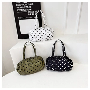Sacs à bandoulière légers à pois en blanc, vert olive et noir pour voyage