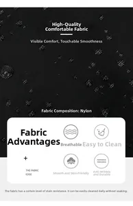 Gros plan sur le tissu en nylon noir imperméable avec gouttelettes d'eau et texture