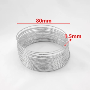 Macro shot of 80mm silver memory wire with 1.5mm thickness for DIY jewelry making