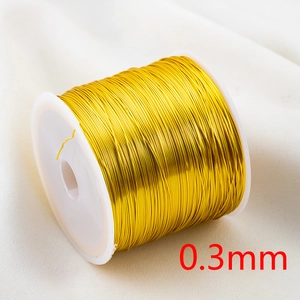 Macro shot of 0.3mm gold craft wire spool for DIY jewelry making and wire wrapping