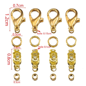Detailed size specifications for gold alloy lobster clasps and DIY jewelry making components