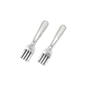 Miniature vintage silver alloy fork pendants for DIY jewelry making and crafts