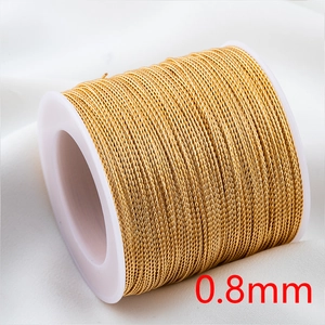 Detailansicht von 0,8mm Gold-Metallic-Stickgarn auf einer weißen Spule gewickelt