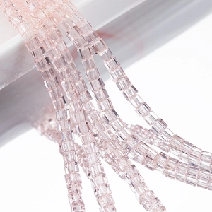 Hellrosa transparente quadratische Kristallglasperlen 2mm für DIY-Schmuckherstellung