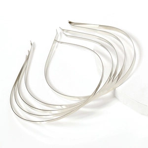 DIY silver metal headbands set with 3mm to 7mm flat iron alloy base for hair accessories