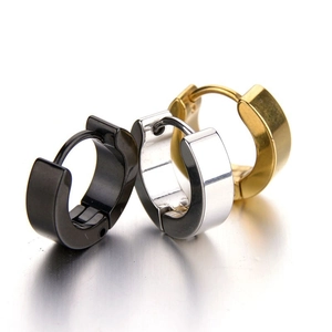 Minimalist Stainless Steel C Shaped Hoop Earrings For Women Men Punk Hip Hop Huggie Earring Fashion Jewelry Gift No Unit