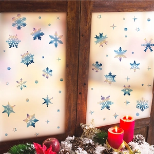 Stickers de fenêtre flocon de neige holographique pour décor de Noël à effet iridescent