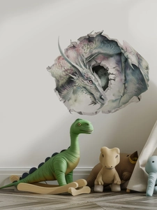 3D Dinosaurier Wandtattoo mit Mauerdurchbruch-Effekt für Kinderzimmer Dekoration