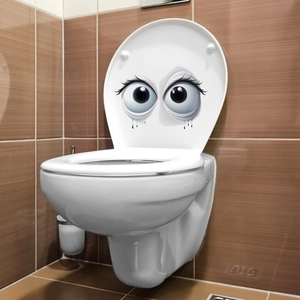 Lustiger 3D-Große-Augen-WC-Sitz-Aufkleber mit langen Wimpern für kreative Badezimmer-Deko