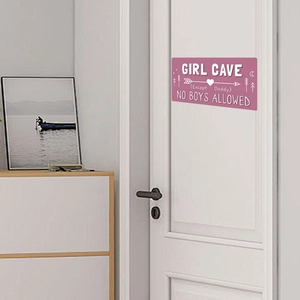 Panneau décoratif Girl Cave pour chambre de fille avec inscription No Boys Allowed