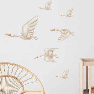 Flying Swan Bird Wall Stickers Removable PVC Animal Decals Nordic Style Home Decor For Nursery Living Room Bedroom
