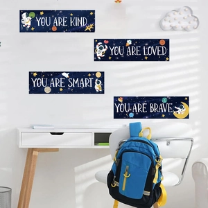 Stickers muraux astronaute avec citations pour décoration de chambre d'enfant