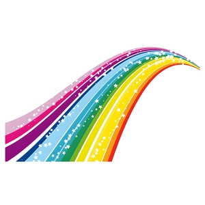 Colorful cartoon rainbow wall sticker with white stars for kids bedroom wall decor