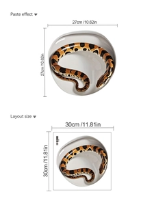 3D-Schlangen-Wandtattoo mit realistischer Textur und Layoutgröße für Bad und WC-Deko