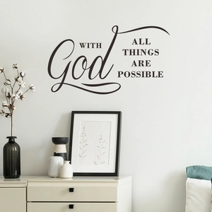 Inspirational With God All Things Are Possible vinyl wall decal sticker for home decor