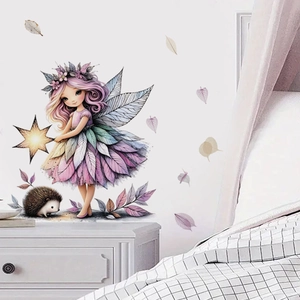 Wandtattoo Fee und Igel für ein gemütliches Schlafzimmer und Wohnzimmer Deko