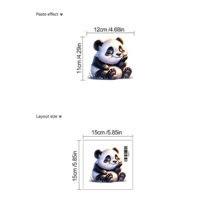 Cute cartoon panda wall sticker for switches, 12x11cm self-adhesive PVC home decor