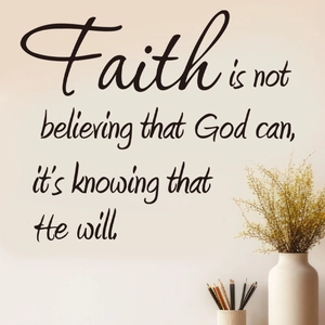 Faith inspirational wall decal with quote on wall for study room and bedroom decor