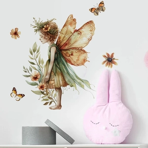 Forest Fairy Butterfly Flower Wall Stickers Waterproof PVC Removable Decals For Living Room Bedroom Bathroom Nursery Home Decor