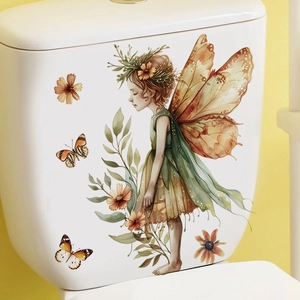 Creative fairy with butterfly wings self-adhesive wall sticker for home decor